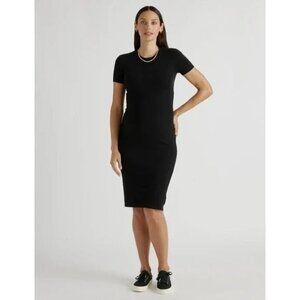 Eco-Knit Milano Stitch Maternity Sweater Dress‎ Black S